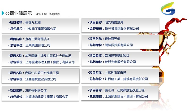 公司业绩展示